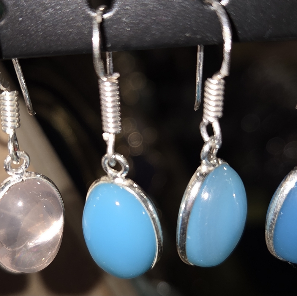 NWOT Handmade Small Blue Turquoise Dangle Earrings